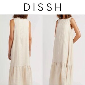 Dissh 100% Linen Size 8 Dress Minimalist Classic Quiet Luxury